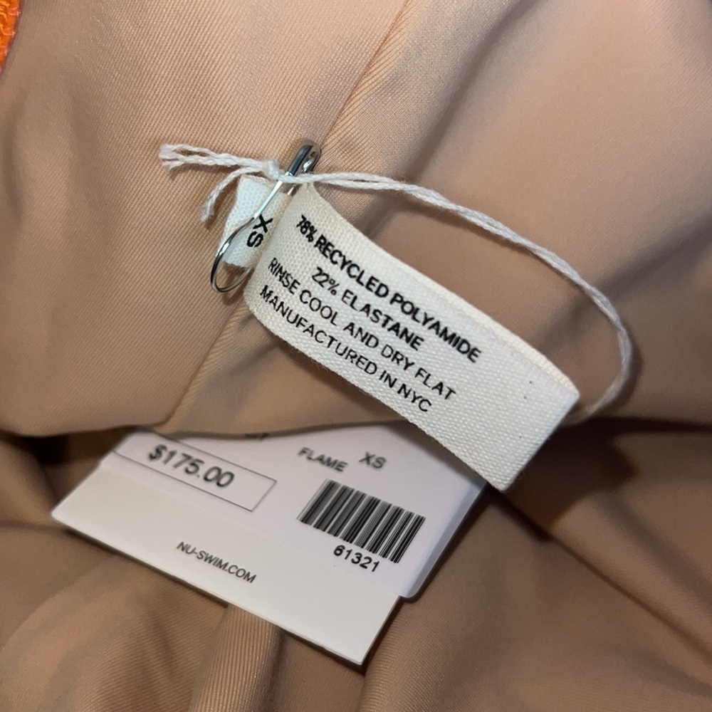 Nu Swim XS Orange One-Piece Swimsuit - Picture 6 of 7